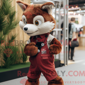 Maroon Fox-maskotdraktfigur...
