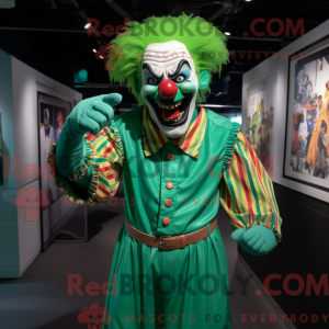Green Evil Clown mascot...