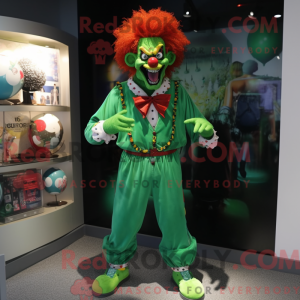 Green Evil Clown mascot...