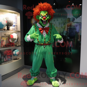 Green Evil Clown maskot...