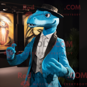 Turkis Velociraptor maskot...