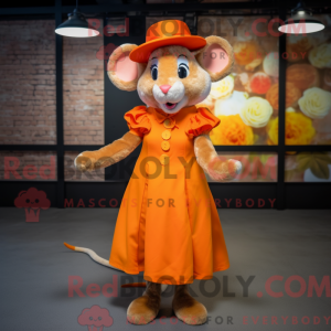 Orange Rat mascot costume...
