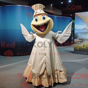 Beige sværdfisk maskot...