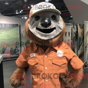 Rust Sloth mascot costume...