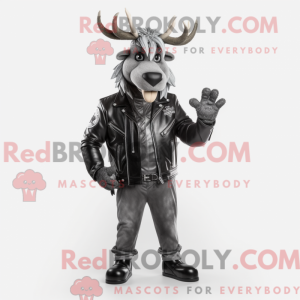 Silver Moose mascot costume...