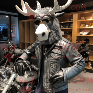 Silver Moose maskot kostume...