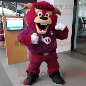 Magenta Bison Maskottchen...