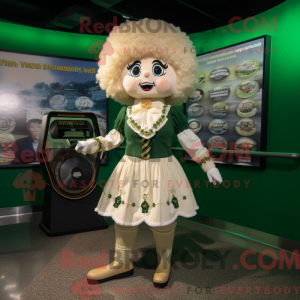 Cream Irish Dancer maskot...