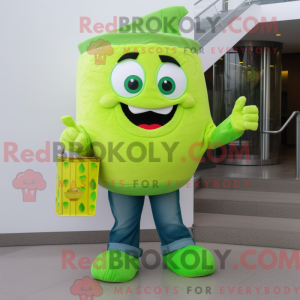 Lime Green Pop Corn mascot...