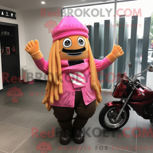 Pink French Fries mascot...