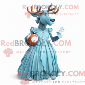 Sky Blue Irish Elk mascot...