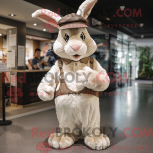 Cream Wild Rabbit mascot...
