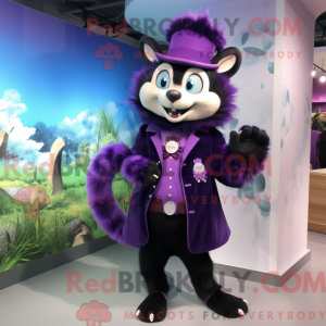 Purple Skunk mascot costume...