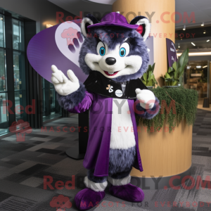 Purple Skunk mascot costume...