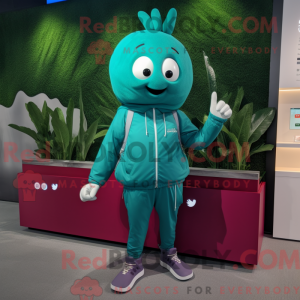 Teal Beet mascot costume...