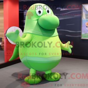 Lime Green Whale mascot...