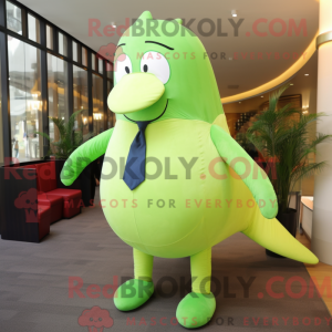 Lime Green Whale mascot...