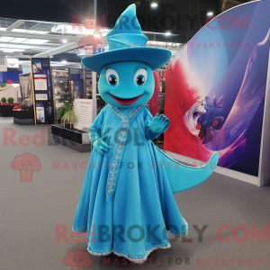 Cyan sværdfisk maskot...