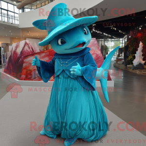 Cyan Swordfish mascot...
