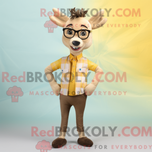 Beige hjort maskot drakt...