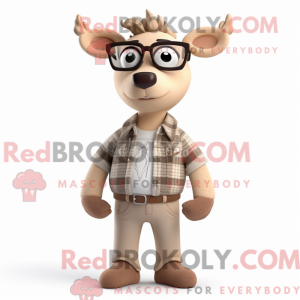 Beige Deer mascot costume...