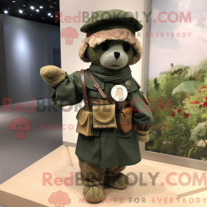 Beige Grøn Beret maskot...