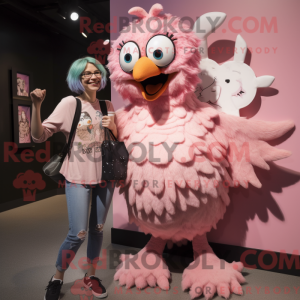 Pink Harpy maskot kostume...