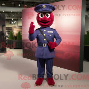 Maroon Navy Soldier mascot...