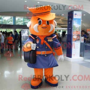 Orange Navy Soldier maskot...