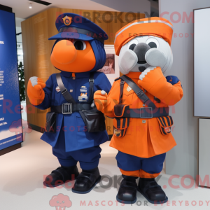 Orange Navy Soldier maskot...