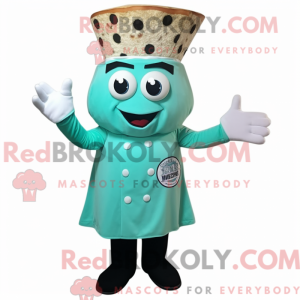 Cyan Pizza-maskotdraktfigur...