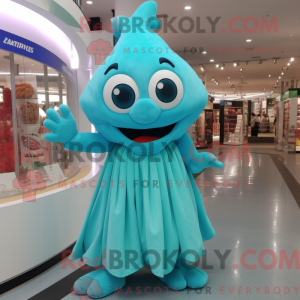 Disfraz de mascota turquesa...