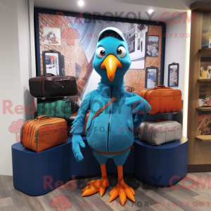 Cyan Fasan maskot kostume...