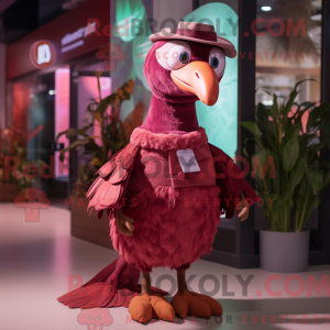 Maroon Flamingo mascot...