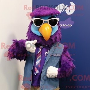 Purple Macaw mascot costume...