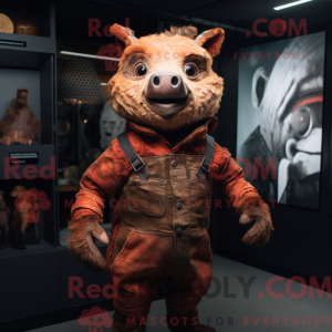 Rust Pig mascot costume...