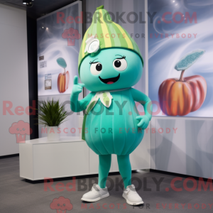 Cyan majroe maskot kostume...