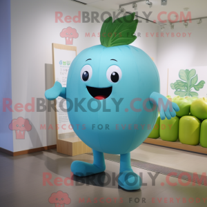 Cyan Turnip mascot costume...