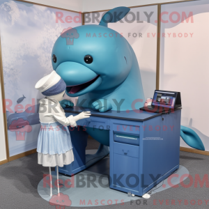 Olive Blue Whale mascot...