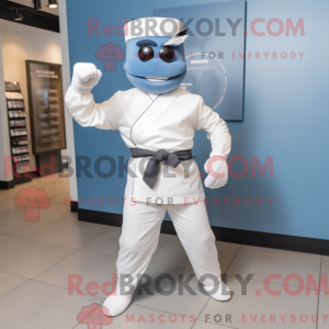 Hvid Ninja maskot kostume...