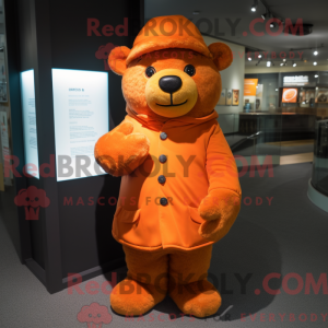 Orange Bär Maskottchen...