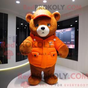 Orange Bear mascot costume...