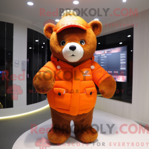 Orange Bear maskot drakt...