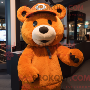 Orange Bear mascot costume...