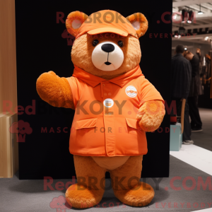 Orange Bear mascot costume...