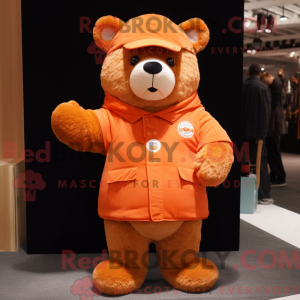 Orange Bear maskot drakt...