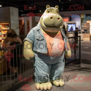 Tan Hippopotamus maskot...