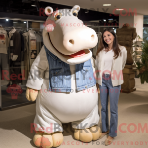 Tan Hippopotamus mascot...