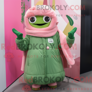 Pink Green Bean mascot...