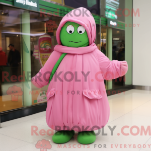 Pink Green Bean mascot...